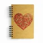 Stationery - Sustainable wooden notebook - recycled paper - RED HEART - KOMONI AMSTERDAM