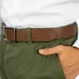 Leather goods - OTELLO taupe leather belt - MONSIEUR CHARLI