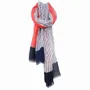 Scarves - GABRIEL printed linen scarf in red - MONSIEUR CHARLI