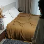 Throw blankets - Organic Cotton Quilt. Saffron - SOWL