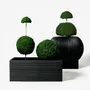 Garden accessories - Oversized Flat Blob Fiberglass Planter 'Black' by Tuleste Factory - TULESTE FACTORY