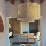 Suspensions - ACAPULCO suspension avec abat-jour en corde en coton 44cm de diamètre - LUXCAMBRA