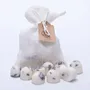 Bougies - Fondants de cire naturelle parfumés dans un sachet en lin de 10 pièces, lavande, sachet gris - BEAUTY SCENTS CANDLES