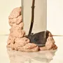 Vases - CATHARSIS, Sculptural Statement Vase in glass and stone, Dusty Coral - COKI