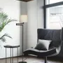 Floor lamps - ATLANTA floor lamp with structure in black or nickel - LUXCAMBRA