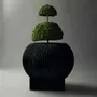 Garden accessories - Oversized Flat Blob Fiberglass Planter 'Black' by Tuleste Factory - TULESTE FACTORY