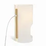Table lamps - CILINDRE table lamp with ash wood structure - LUXCAMBRA