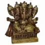 Decorative objects - 5 heads 2 colors brass Ganesh 12cm - ARABESK