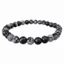 Bracelets - Bracelet Obsidienne Flocon de Neige perles 6mm - ARABESK