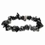 Bracelets - Obsidian Snowflake chips bracelet 19cm - ARABESK