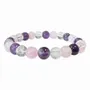 Bracelets - 8mm pearls Rock crystal & Amethyst & Rose quartz A - ARABESK