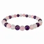 Bracelets - 6mm pearls Rock crystal & Amethyst & Rose quartz A - ARABESK