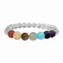 Bracelets - Bracelet Cristal de roche 7 chakras A perles 8mm - ARABESK