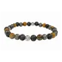 Bracelets - Tiger's eye Pyrite Lava Stone & Charms A 6mm pearls bracelacet - ARABESK