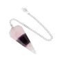 Jewelry - Conical pendulum in Rose Quartz Amethyst and Rock Crystal 6 faces - ARABESK