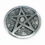 Scents - Round white metal incense holder Pentacle Altar triple moon cm - ARABESK