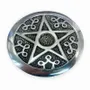 Senteurs - Porte encens métal blanc rond Pentacle Autel 8.5cm - ARABESK