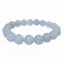 Bracelets - Bracelet Calcédoine bleue AA perles 10mm - ARABESK