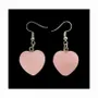 Bijoux - Boucles d'Oreilles Cœur Quartz Rose 20mm - ARABESK