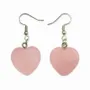 Bijoux - Boucles d'Oreilles Cœur Quartz Rose 20mm - ARABESK