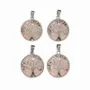 Jewelry - Metal Pendant Tree of Life Rose Quartz A 25mm x4 - ARABESK