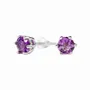 Bijoux - Boucles d'Oreilles Solitaire en Cuivre Blanc Amethyste Facettée AA stud - ARABESK