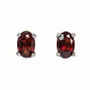 Jewelry - Solitaire Earrings in White Copper Faceted Red Garnet AA stud - ARABESK