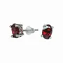 Jewelry - Solitaire Earrings in White Copper Faceted Red Garnet AA stud - ARABESK