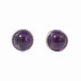 Bijoux - Boucles d'Oreilles Ronde en Cuivre Blanc Amethyste AA stud - ARABESK