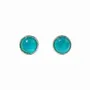 Bijoux - Boucles d'Oreilles Ronde en Cuivre Blanc Amazonite AA stud - ARABESK