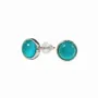 Bijoux - Boucles d'Oreilles Ronde en Cuivre Blanc Amazonite AA stud - ARABESK