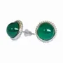 Bijoux - Boucles d'Oreilles Ronde en Cuivre Blanc Chrysoprase AA stud - ARABESK