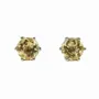 Jewelry - Solitaire Earrings in White Copper Natural Citrine AA stud - ARABESK