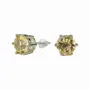 Jewelry - Solitaire Earrings in White Copper Natural Citrine AA stud - ARABESK