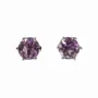 Bijoux - Boucles d'Oreilles Solitaire en Cuivre Blanc Amethyste Facettée AA stud - ARABESK