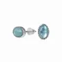 Bijoux - Boucles d'Oreilles Ovale en Cuivre Blanc Aigue Marine AA stud - ARABESK