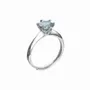 Bijoux - Bague Solitaire en Cuivre Blanc Ajustable Facettée Moissanite AA - ARABESK