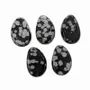 Jewelry - Snowflake Obsidian A Pierced Rolled Stone Pendant 20-30mm X 5 - ARABESK