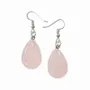 Bijoux - Boucles d'Oreilles Goutte Quartz Rose A 25mm - ARABESK