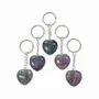 Bijoux - Porte Clés Cœur Fluorite Multicolore 30mm x 5 - ARABESK