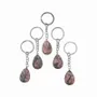 Jewelry - Rhodonite A Drop Key Ring 30mm x 5 - ARABESK