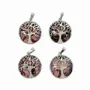 Jewelry - Rhodonite Tree of Life Metal Pendant 25mm x4 - ARABESK