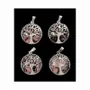Jewelry - Rhodonite Tree of Life Metal Pendant 25mm x4 - ARABESK
