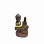 Senteurs - Porte Encens Backflow Céramique Bouddha Jaune 12cm - ARABESK
