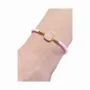 Bracelets - Faceted Square Rose Quartz Brass Rope Bracelet 11mm - ARABESK