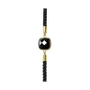 Bracelets - Bracelet Corde Laiton Obsidienne Noire Carré Facetté 11mm - ARABESK