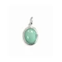 Bijoux - Pendentif Ovale Argent 925 Aventurine Verte A 13mm - ARABESK