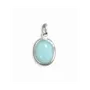 Bijoux - Pendentif Ovale Argent 925 Amazonite AA 13mm - ARABESK