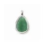 Bijoux - Pendentif Goutte Argent 925 Aventurine Verte A 23.5mm - ARABESK