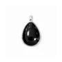 Bijoux - Pendentif Goutte Argent 925 Obsidienne Noire AA 23.5mm - ARABESK